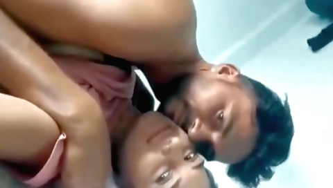 Indian girl in red and white stockings is getting off