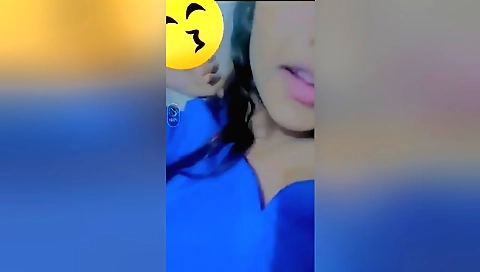 Indian brunette teen shows her sexy face in her solo video