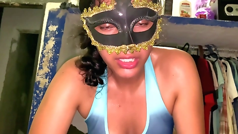 Indian brunette takes his huge dick deep inside her anus