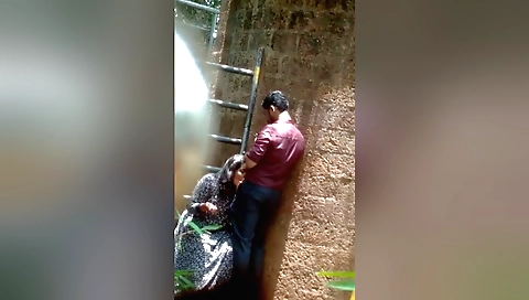 Today Exclusive -desi Lovers Out Door Romance And Blowjob 3