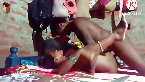Indian babe with small tits shows her step sister-in-law