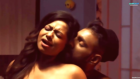 A hot brunette milf gets her pussy fucked by a young guy