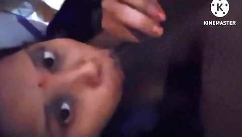 Indian girl with brown hair is sucking her stepbrother's dick