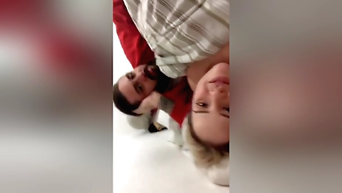 A blonde cpl is getting her pussy fucked on webcam
