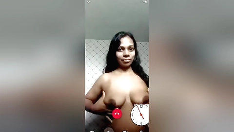 Busty brunette woman masturbates in her bathroom in amateur video
