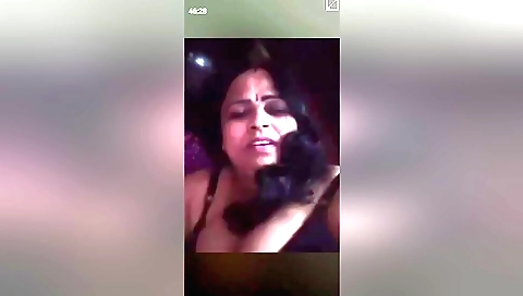Busty brunette milf shows off her hairy body on cam