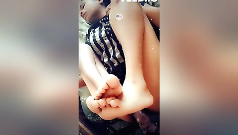 Indian teen with small boobs is making foot fetish videos
