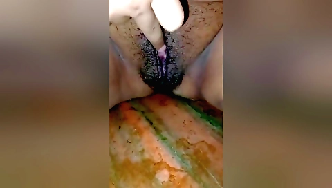 Hot chick with hairy pussy gets fucked in her vagina