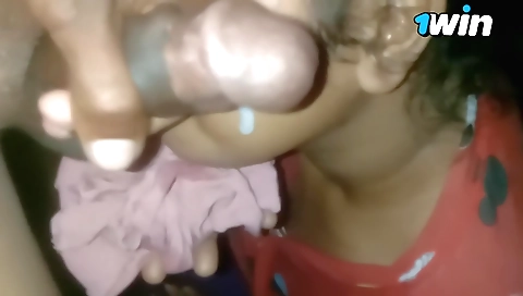 Brunette girl gets covered with cum from her lover