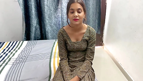 Indian teen with small tits fucked on bed in amateur pov