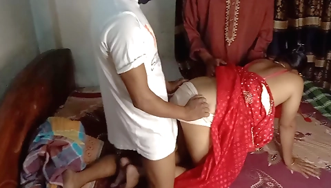 Busty stepdaughter double penetration with stepfather