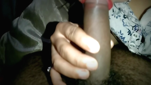 Indian wife gets my dick and gets a handjob from me