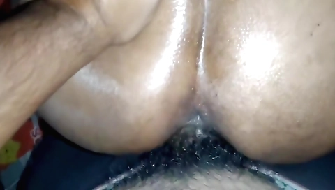 Brunette in amateur anal video has her ass slapped
