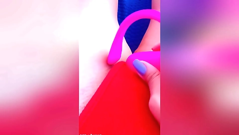 Indian teen enjoys her pink pussy sucking and riding a dildo