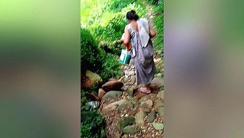 Hot amateur sex video with a girl getting fucked outdoors