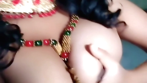 Indian amateur girl with big natural tits is riding a cock