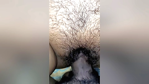 Indian hottie with hairy pussy has a kinky handjob