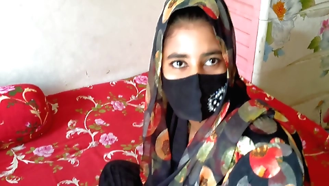 Indian chubby with a hairy pussy gets fucked by a guy