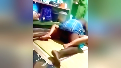 Indian girl giving a homemade video of her village aunt