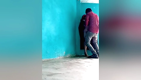 A sexy Indian girl is standing on her knees and she is fucking