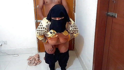 Indian woman gets fucked in the office while cleaning