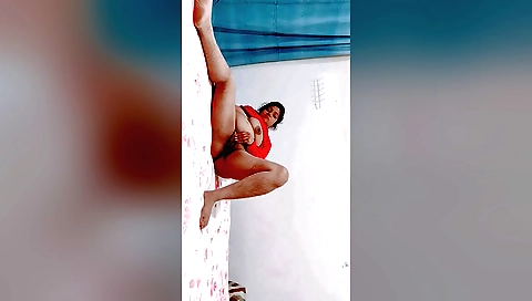 Sexy brunette shows off her hairy pussy and big boobs