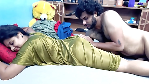 Indian teen 18+ with tattoo gets fucked by her husband and wife