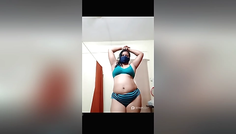Busty amateur indian bitches gets naked during solo vid