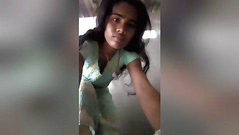 Indian brunette showing boobs and pussy on homemade webcam