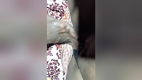Indian girl gets a handjob and dildo in her hairy pussy