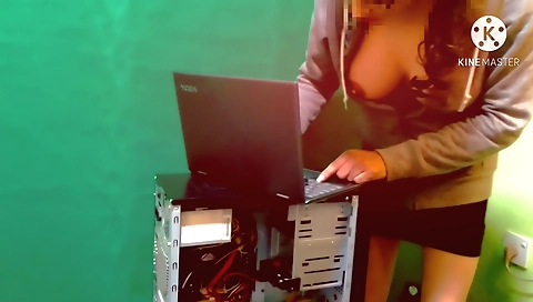 Indian brunette naked with a black dress in hd porn video