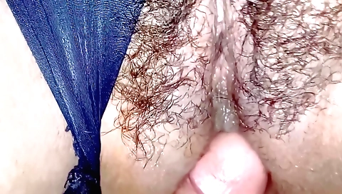 Webcam porn video of hairy brunette getting fucked