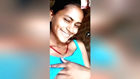 Indian brunette plays with her hairy body in camera