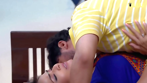 Indian babe is getting fucked by a guy in front of the camera