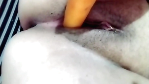Amateur hairy teen takes a dildo inside her tight pussy