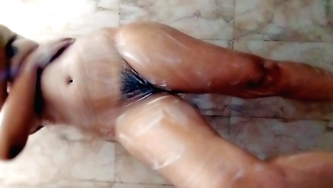 Indian hairy girl fucks on the shower and gets fucked