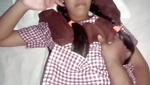 Porn movie for the amateur teen with small tits and a shaved pussy