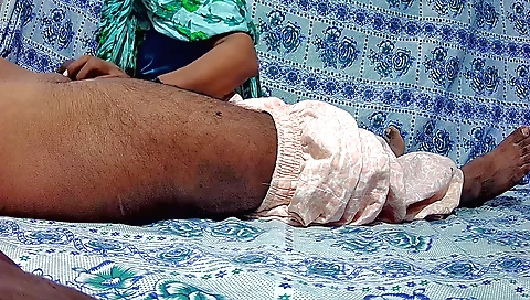 Indian girl enjoys dancing with a guy on the couch