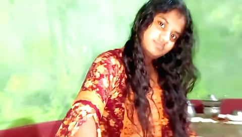 Amateur indian teen girl is making a homemade video