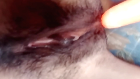 Indian girl in sexy clothes plays with her hairy pussy