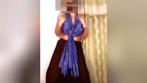 Sexy brunette takes part in a hot solo dance with her boyfriend