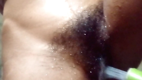 Indian hairy woman masturbates after a solo in bed