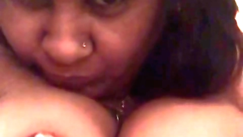 MILF with round boobs enjoys her hot pussy while she plays
