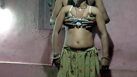 Brunette babe and her handsome indian boyfriend in a sex vid