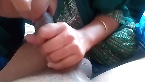 Amateur with a beautiful face and a lovely mouth is playing