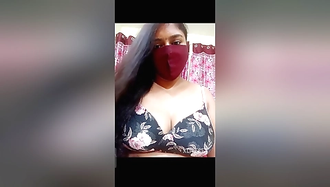 Horny brunette in sexy outfit fucks her hairy pussy