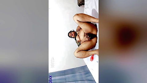 Busty brunette masturbating 1 solo female porn video