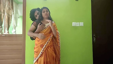 Indian brunette with big round booty and ass is happy with sex