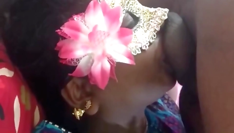Indian teen with big tits deepthroating her boyfriend